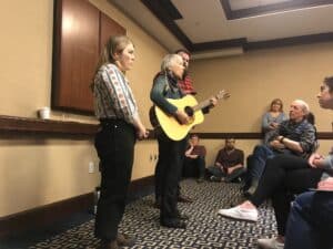 Laurie Lews holds a workshop at Joe Val Festival