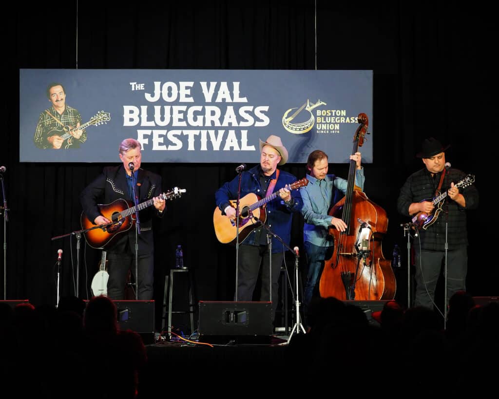 Gibson Brothers on stage at Joe Val